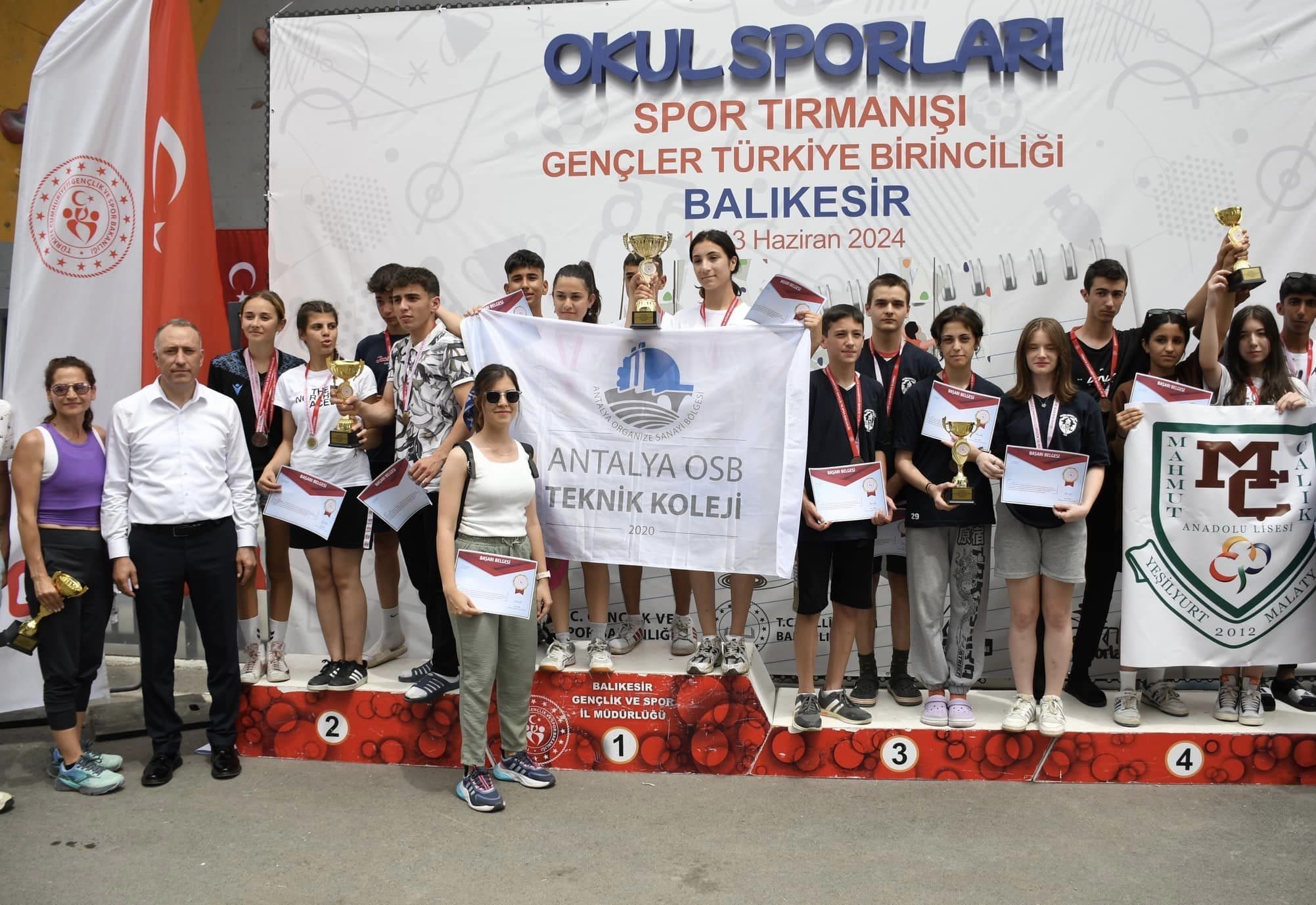 Okul Sporları Türkiye Gençler A-B Spor Tırmanışı Şampiyonası Balıkesir’de Gerçekleşti