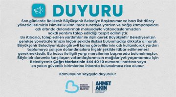 Büyükşehir’in adını kullanarak yardım talep edenlere dikkat!