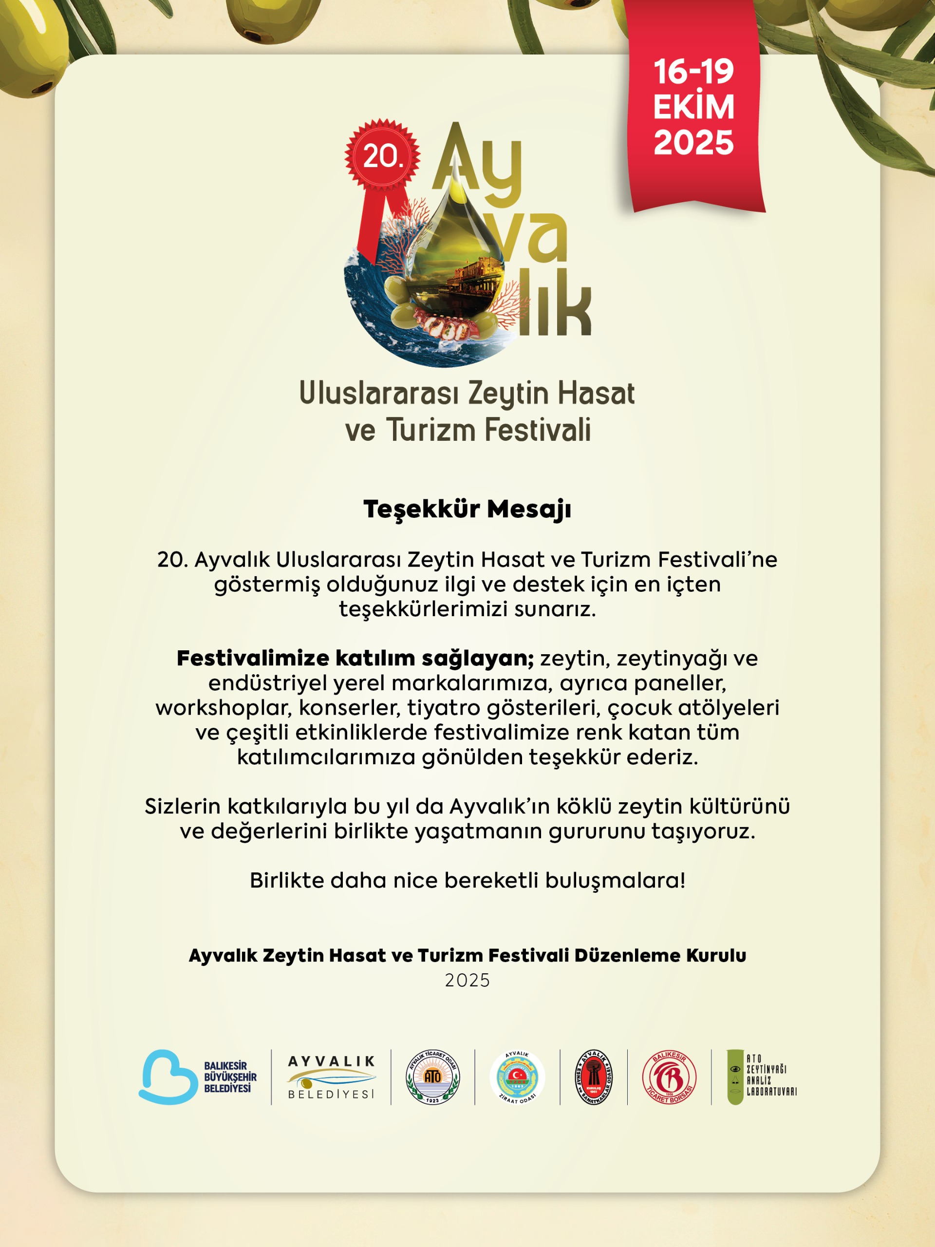 02-7 Ayvalık Zeytin Hasat Festivali başarıyla tamamlandı