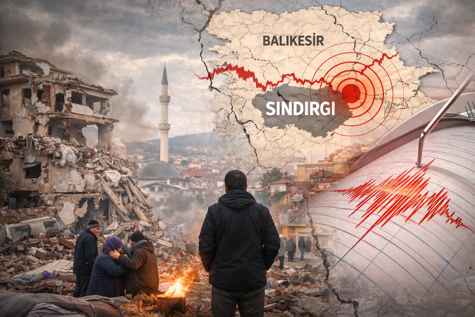 Sındırgı deprem sonrası yıkım